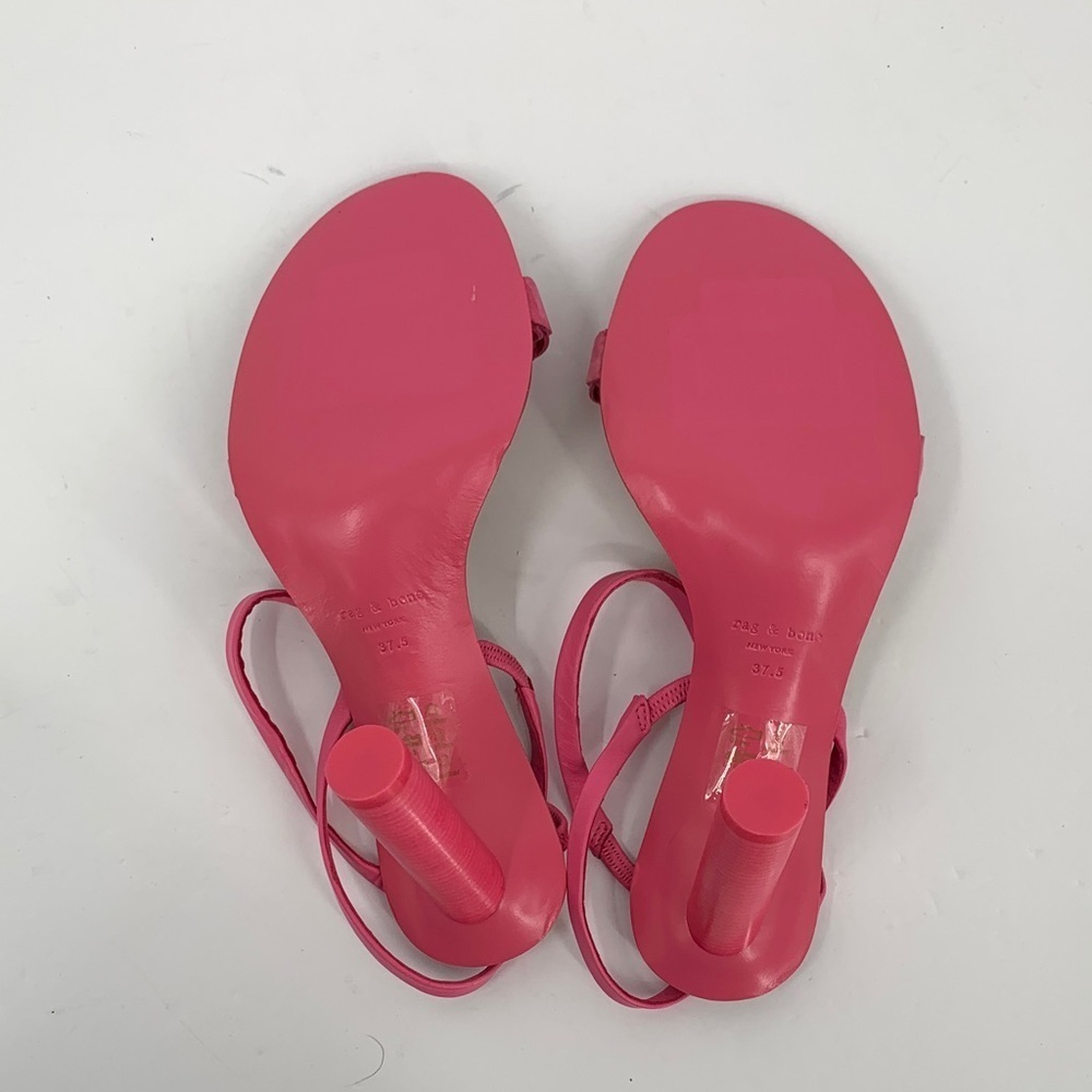 Rag & Bone Infinity leather sandal shoe strappy heel pink slingback new 37.5 7 - Picture 6 of 6